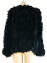 Black Marabou Feather Jacket Jacket arcadeshops.com