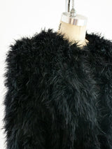 Black Marabou Feather Jacket Jacket arcadeshops.com