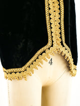 Soutache Embroidered Black Velvet Vest Jacket arcadeshops.com