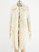 Ivory Yarn Shag Jacket Jacket arcadeshops.com