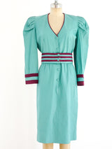 Teal Leather Belted Dress Dress arcadeshops.com