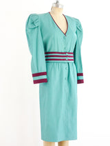 Teal Leather Belted Dress Dress arcadeshops.com