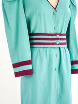 Teal Leather Belted Dress Dress arcadeshops.com
