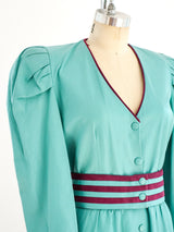Teal Leather Belted Dress Dress arcadeshops.com