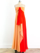 Bill Blass Tonal Strapless Gown Dress arcadeshops.com