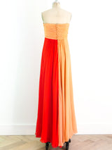 Bill Blass Tonal Strapless Gown Dress arcadeshops.com
