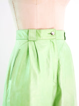 Lime Green Leather Shorts Bottom arcadeshops.com