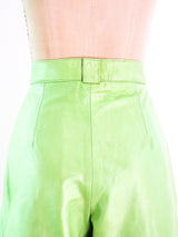 Lime Green Leather Shorts Bottom arcadeshops.com