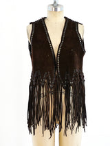 Fringed Suede Vest Jacket arcadeshops.com