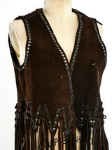 Fringed Suede Vest Jacket arcadeshops.com