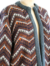 Escada Metallic Chevron Knit Jacket Jacket arcadeshops.com