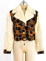 Patchwork Suede Fur Trimmed Jacket Jacket arcadeshops.com