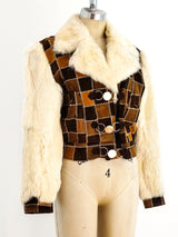 Patchwork Suede Fur Trimmed Jacket Jacket arcadeshops.com