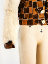 Patchwork Suede Fur Trimmed Jacket Jacket arcadeshops.com