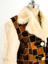 Patchwork Suede Fur Trimmed Jacket Jacket arcadeshops.com