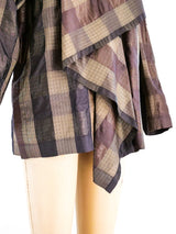 Issey Miyake Draped Silk Check Top Top arcadeshops.com