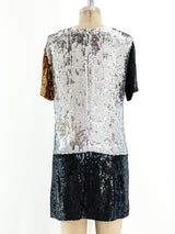 Ashish Colorblock Sequin Mini Dress Dress arcadeshops.com
