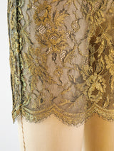 Krizia Gold Lace Mini Skirt Skirt arcadeshops.com