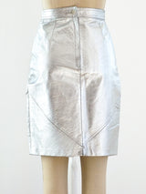 Silver Leather Skirt Bottom arcadeshops.com