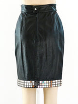 1990 Moschino Mirror Trimmed Leather Skirt Bottom arcadeshops.com