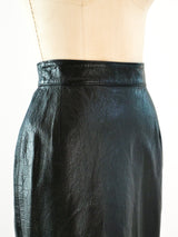 1990 Moschino Mirror Trimmed Leather Skirt Bottom arcadeshops.com