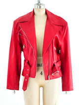 North Beach Leather Red Motorcycle Jacket Jacket arcadeshops.com