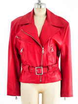 North Beach Leather Red Motorcycle Jacket Jacket arcadeshops.com