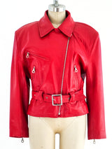 North Beach Leather Red Motorcycle Jacket Jacket arcadeshops.com