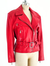 North Beach Leather Red Motorcycle Jacket Jacket arcadeshops.com