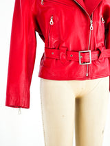 North Beach Leather Red Motorcycle Jacket Jacket arcadeshops.com