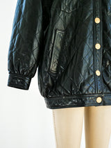Quilted Black Leather Jacket Jacket arcadeshops.com