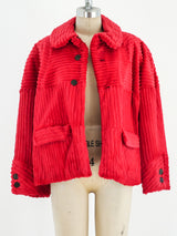 Fendi Red Sheared Beaver Fur Jacket Jacket arcadeshops.com