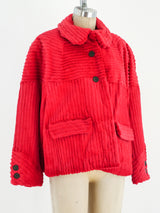 Fendi Red Sheared Beaver Fur Jacket Jacket arcadeshops.com