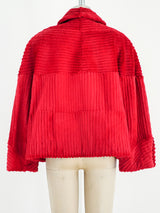 Fendi Red Sheared Beaver Fur Jacket Jacket arcadeshops.com