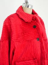 Fendi Red Sheared Beaver Fur Jacket Jacket arcadeshops.com