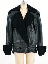 Oversized Aviator Style Leather Jacket Jacket arcadeshops.com
