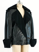 Oversized Aviator Style Leather Jacket Jacket arcadeshops.com