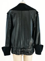 Oversized Aviator Style Leather Jacket Jacket arcadeshops.com