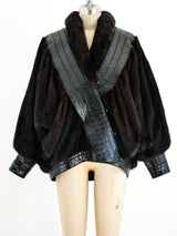Crocodile Trimmed Mink Jacket Jacket arcadeshops.com