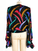 Multicolor Devore Velvet Feather Top Top arcadeshops.com