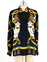 Escada Western Print Silk Top Top arcadeshops.com