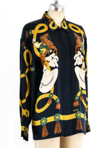 Escada Western Print Silk Top Top arcadeshops.com