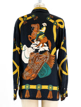 Escada Western Print Silk Top Top arcadeshops.com