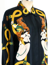 Escada Western Print Silk Top Top arcadeshops.com