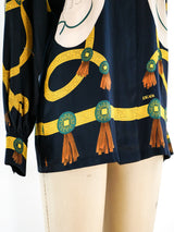 Escada Western Print Silk Top Top arcadeshops.com