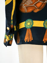 Escada Western Print Silk Top Top arcadeshops.com