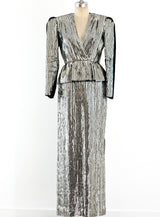 Estevez Sillver Sequin Column Dress Dress arcadeshops.com
