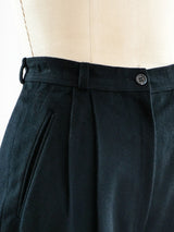 Black Leather Pleated Pants Bottom arcadeshops.com
