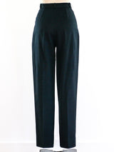 Black Leather Pleated Pants Bottom arcadeshops.com
