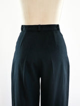 Black Leather Pleated Pants Bottom arcadeshops.com